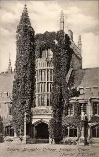 Ak Oxford Oxfordshire England, Magdalen College, Gründerturm