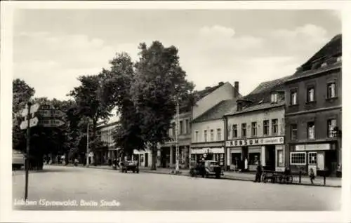 Ak Lübben im Spreewald, Breite Straße, Konsum