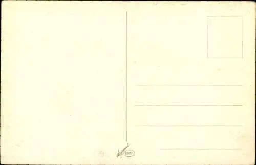 Künstler Ak Frau in einem bunten Kleid