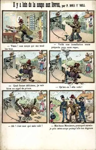 Künstler Ak Dous Y'Nell, P., Reklame, Biscuits Germain, la soupe aux levres