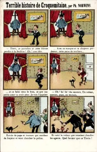 Künstler Ak Norwins, Ph., Reklame, Biscuits Germain, Terrible histoire de Croquemitaine
