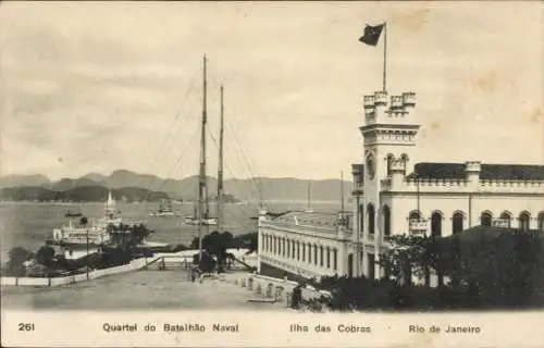 Ak Rio de Janeiro Brasilien, Quartel do Batalhao Naval, Ilha Cobras