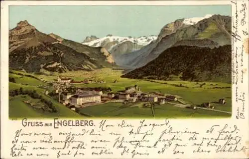 Litho Engelberg Kanton Obwalden Schweiz, Gesamtansicht