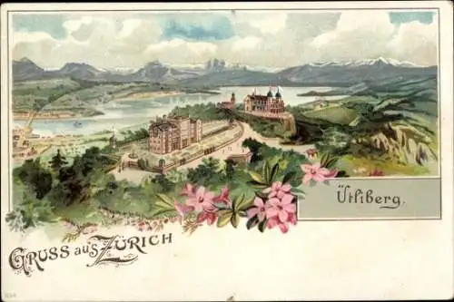 Litho Zürich Stadt Schweiz, Uetliberg