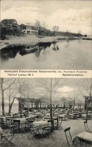 Ak Lostau Möser Jerichower Land, Restaurant Elbschlösschen Hohenwarthe, Radfahrerstation