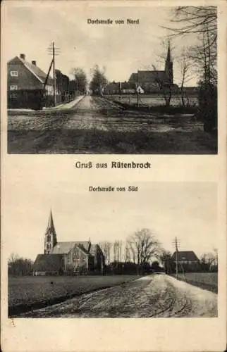 Ak Rütenbrock Haren im Emsland, Dorfstraße, Kirche