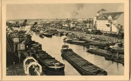 kleines Heft mit 10 AK Der Hafen von Straßburg / le port strasbourg