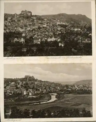 Set von 20 AK Marburg an der Lahn, zusammenhängend, im Umschlag, Landgrafenschloss,Blick auf Stadt 