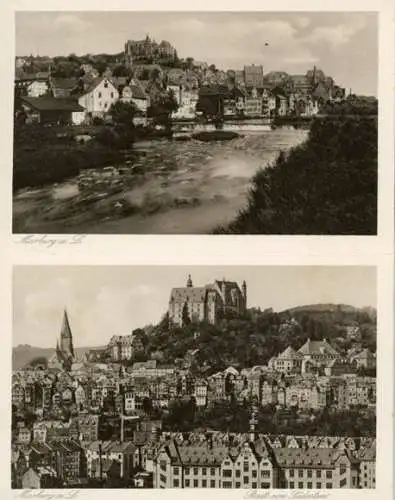 Set von 20 AK Marburg an der Lahn, zusammenhängend, im Umschlag, Landgrafenschloss,Blick auf Stadt 