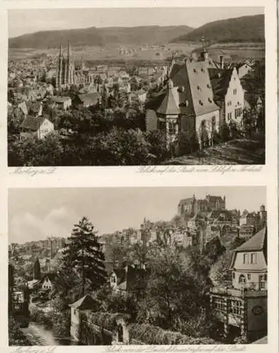 Set von 20 AK Marburg an der Lahn, zusammenhängend, im Umschlag, Landgrafenschloss,Blick auf Stadt 