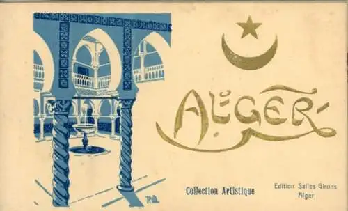 kleines Heft mit 19 Ak Algier Alger Algerien, Gouvernements-Platz, Ketschawa-Moschee etc.