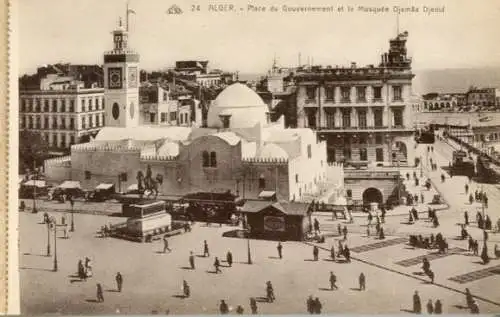 kleines Heft mit 19 Ak Algier Alger Algerien, Gouvernements-Platz, Ketschawa-Moschee etc.