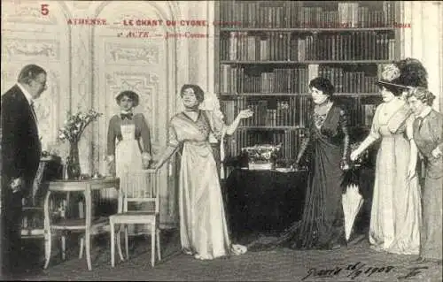 Set von 10 AK PARIS - theatre Athenee, le chant du cygne, Der Schwanengesang