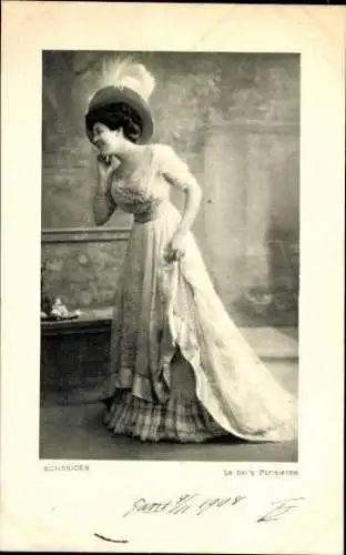 Set von 6 AK Hortense SCHNEIDER,  LA BELLE PARISIENNE,1908 Edwardian Lady