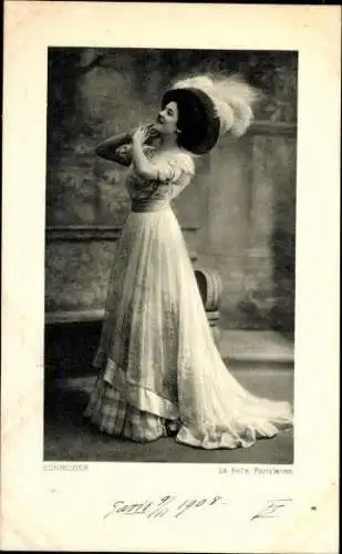 Set von 6 AK Hortense SCHNEIDER,  LA BELLE PARISIENNE,1908 Edwardian Lady