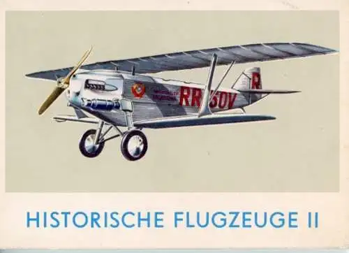 Set von 13 AK im Umschlag Historische Flugzeuge II, verschiedene Ansichten