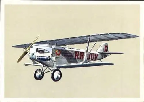 Set von 13 AK im Umschlag Historische Flugzeuge II, verschiedene Ansichten