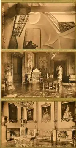 Set von 12 AK zusammenhängend, Weimar in Thüringen, Großherzogliches Schloss, Innenansichten