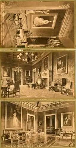 Set von 12 AK zusammenhängend, Weimar in Thüringen, Großherzogliches Schloss, Innenansichten