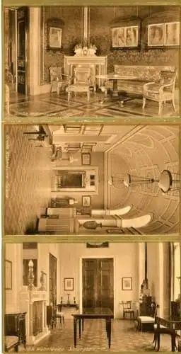 Set von 12 AK zusammenhängend, Weimar in Thüringen, Großherzogliches Schloss, Innenansichten