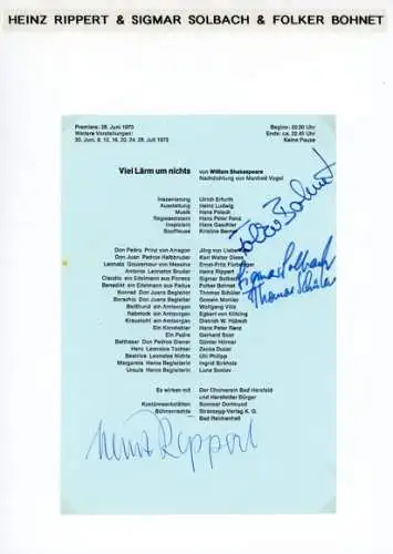 50 Papierstücke Autogramme Schauspieler