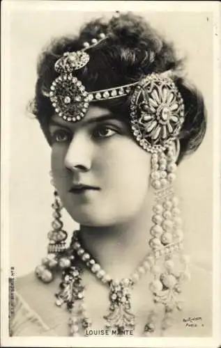 Ak Schauspielerin Louise Mante, Portrait, Kopfschmuck