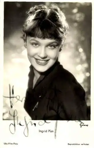 Ak Schauspielerin Ingrid Pan, Portrait, Autogramm