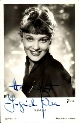 Ak Schauspielerin Ingrid Pan, Portrait, Autogramm
