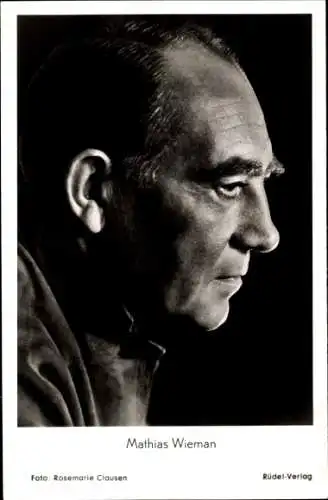 Ak Schauspieler Mathias Wieman, Portrait, Autogramm, Profilansicht