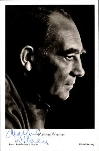 Ak Schauspieler Mathias Wieman, Portrait, Autogramm, Profilansicht