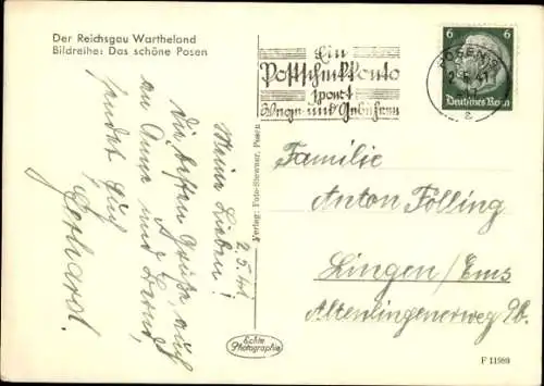 Ak Poznań Posen, Partie am Rathaus