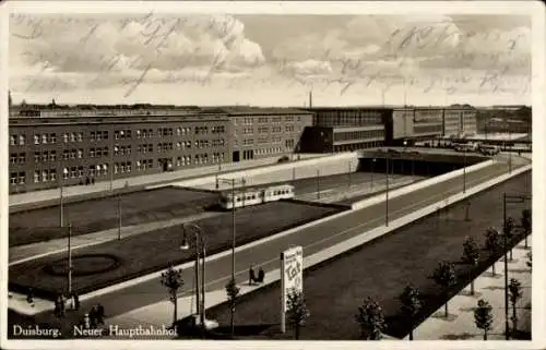 Ak Duisburg im Ruhrgebiet, Neuer Hauptbahnhof