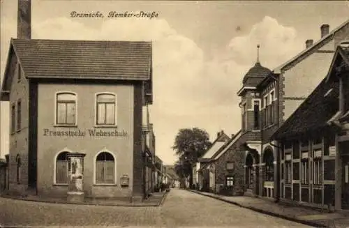 Ak Bramsche in Niedersachsen, Hemker-Straße, Preußische Webeschule