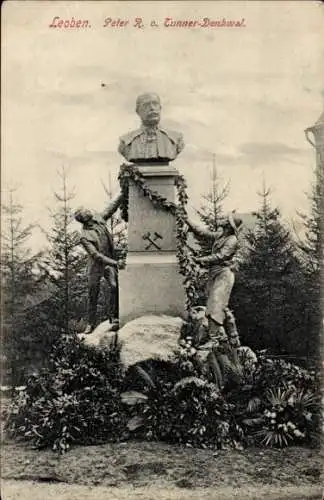 Ak Leoben Steiermark, Peter R. von Tunner Denkmal