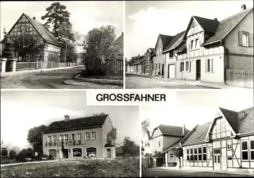 Ak Großfahner in Thüringen, Gartenstraße, Dorfstraße, Landwarenhaus, Polytechnische Oberschule