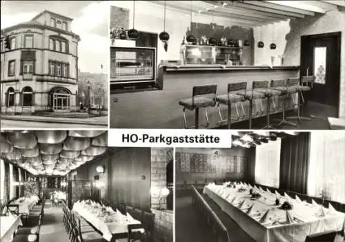 Ak Zwickau in Sachsen, HO-Parkgaststätte, Bar, Speiserestaurant, Festzimmer, Bahnhofstraße