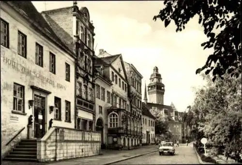 Ak Zeitz im Burgenlandkreis, Friedensplatz, Hotel zum schwarzen Bären