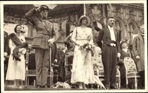 Ak Mons Wallonien Hennegau, Leopold III, Astrid von Schweden, 1928