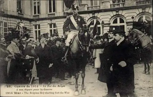 Ak König Albert I auf dem Weg an die Front, I WK