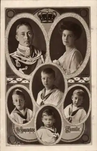 Ak Kronprinz Wilhelm von Preußen, Kronprinzessin Cecilie, Prinzen, Liersch 7120