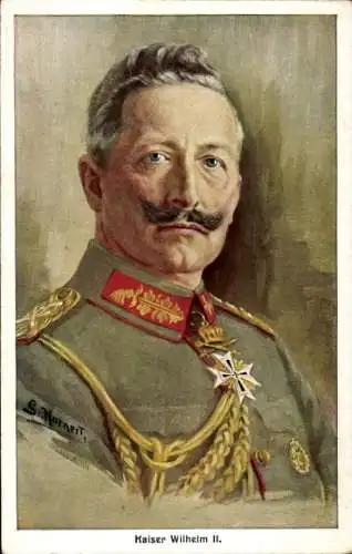 Künstler Ak Hornert, G., Kaiser Wilhelm II., Portrait in Uniform, Orden