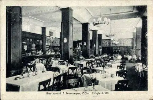 Ak Köln am Rhein, Restaurant A. Neumeyer, Gastraum