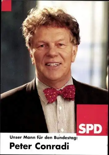 Ak Politiker Peter Conradi, Portrait, Autogramm