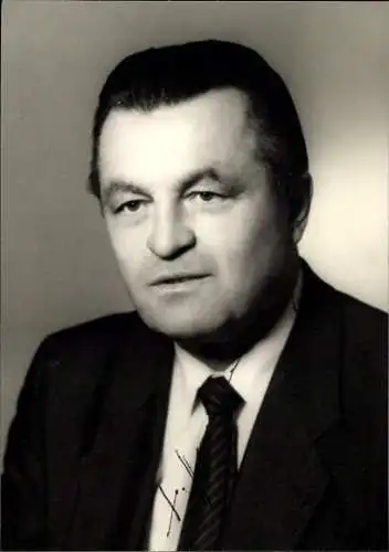 Ak Politiker Manfred Henrich, Oberbürgermeister von Saarlouis, Portrait, Autogramm