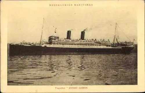 Ak Passagierschiff André Lebon, Messageries Maritimes, MM