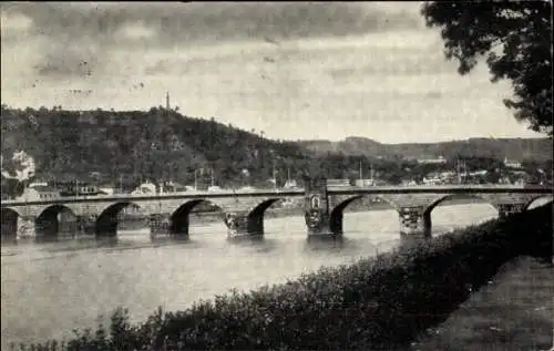 Ak Trier an der Mosel, Römerbrücke, Mariensäule