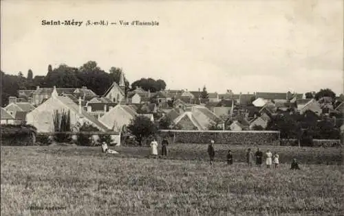 Ak Saint Méry Seine et Marne, vue d'Ensemble