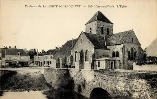 Ak La Ferté sous Jouarre Seine et Marne, Saint Cyr sur Morin, Kirche