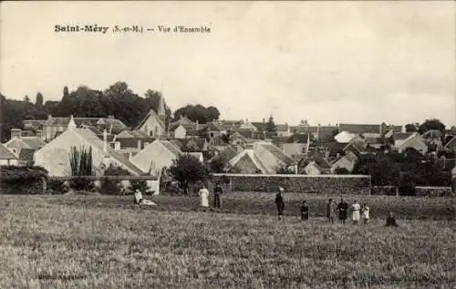 Ak Saint Méry Seine et Marne, vue d'ensemble