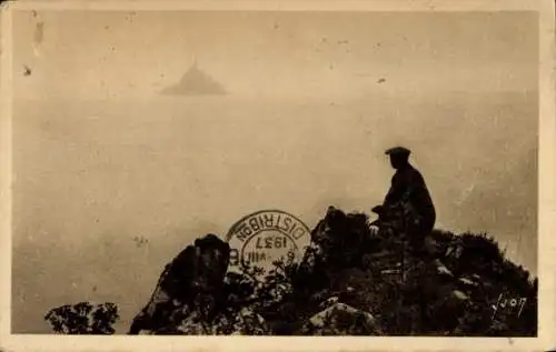 Ak Le Mont Saint Michel Manche, Le Mont vu de l'Ilot de Tombelaine